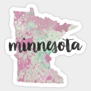 minnesota - calligraphy and abstract state outline Sticker